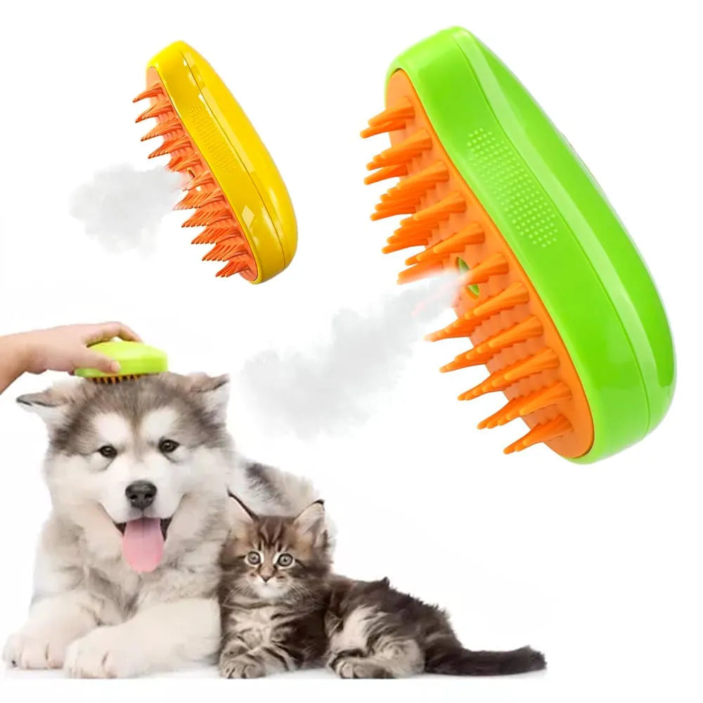 cepillo vaporizado para mascotas 3 en 1
